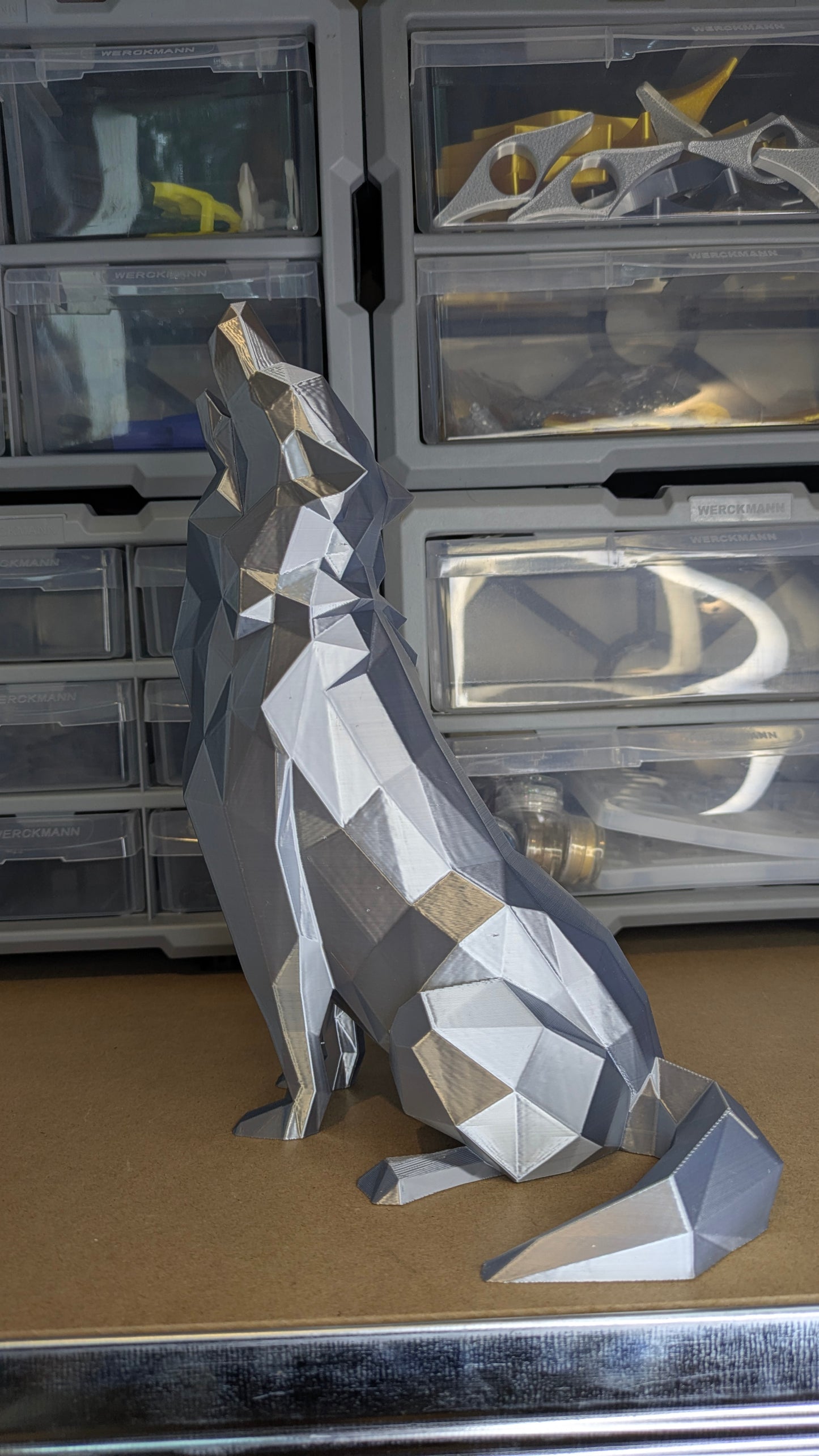 Décorations intérieur - Loup Hurlant Finition Low Poly