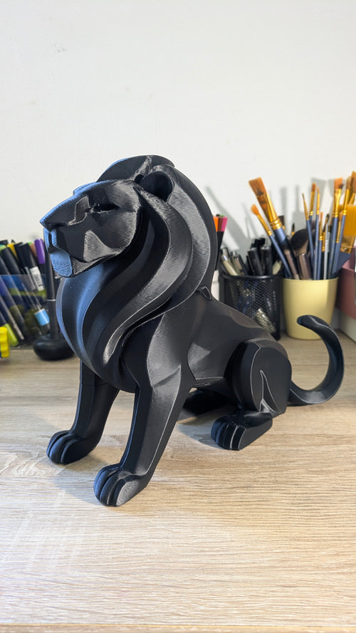 Sculpture Lion Low Poly • Décoration design • Impression 3D PLA • Style Low Poly • 22 cm • Fait main • Déco bureau / maison