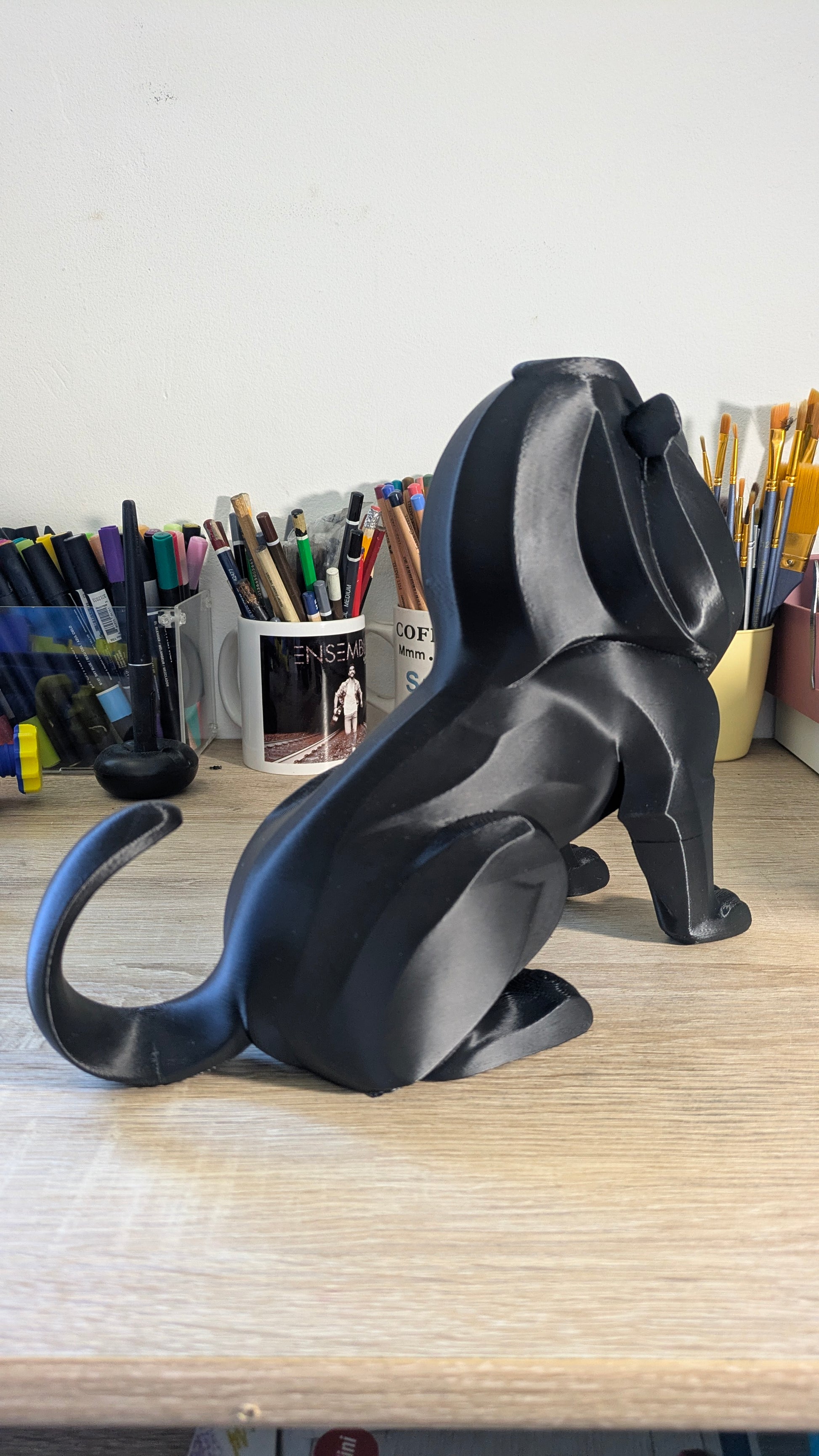 Sculpture Lion Low Poly • Décoration design • Impression 3D PLA • Style Low Poly • 22 cm • Déco bureau / maison