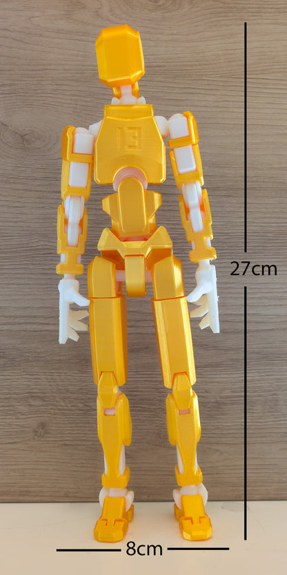 Figurine articulée Dummy13 XXL (27 cm) – Robot déco imprimé 3D – Articulations mobiles – Cadeau geek, bureau & maison