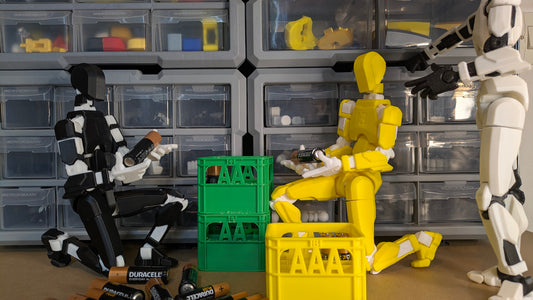 Lot de 3 Paniers de Rangement pour Piles AA, AAA et CR2032 – Imprimés en 3D – Organiseur Compact pour Bricoleurs et Familles