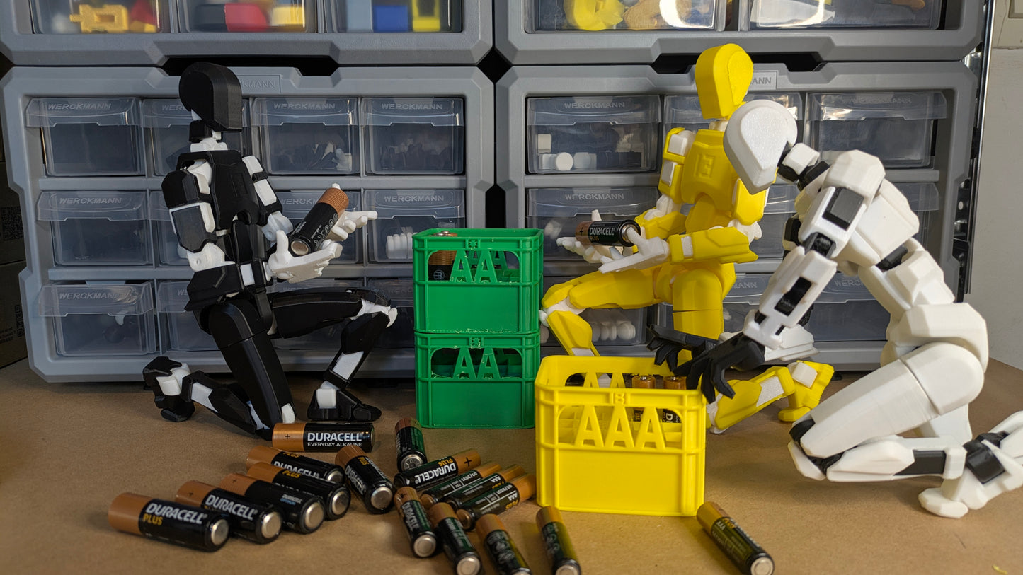 Lot de 3 Paniers de Rangement pour Piles AA, AAA et CR2032 – Imprimés en 3D – Organiseur Compact pour Bricoleurs et Familles