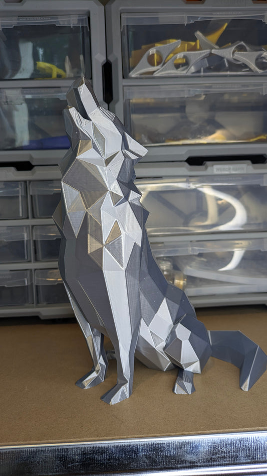Décorations intérieur -  Loup  Hurlant  Finition Low Poly