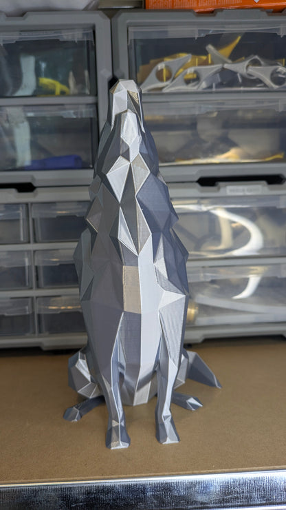 Décorations intérieur -  Loup  Hurlant  Finition Low Poly