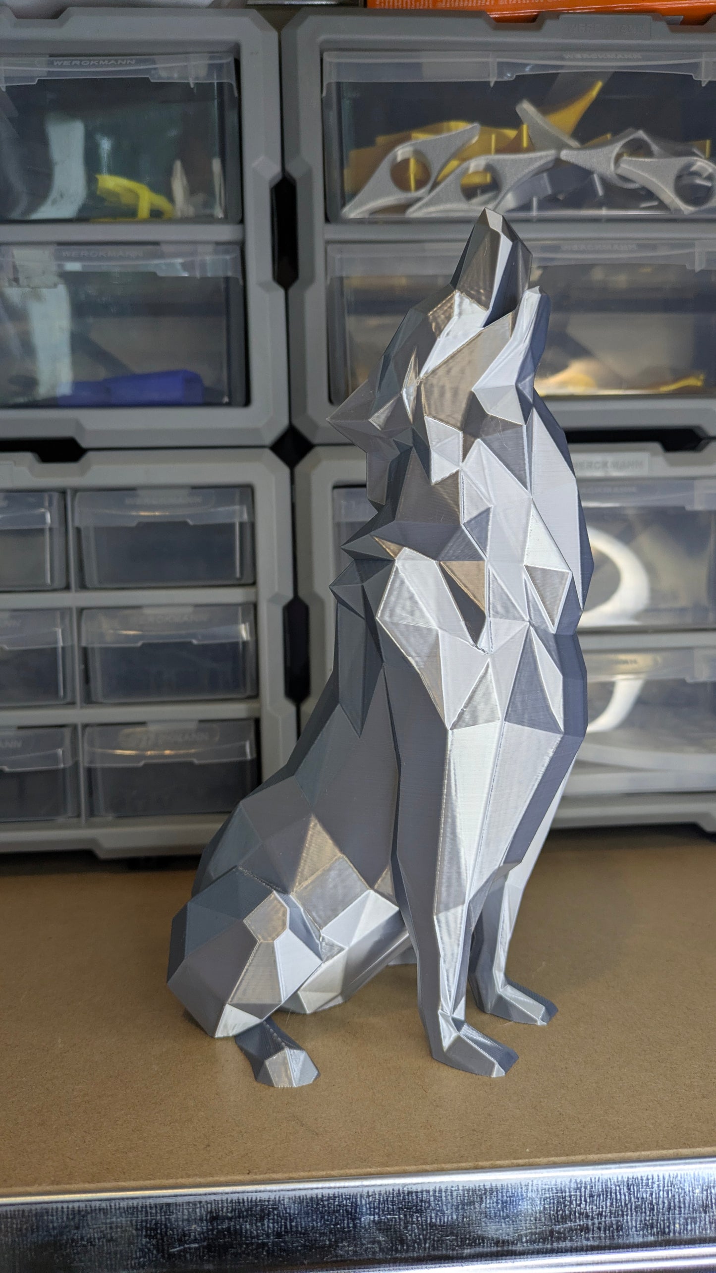 Décorations intérieur -  Loup  Hurlant  Finition Low Poly