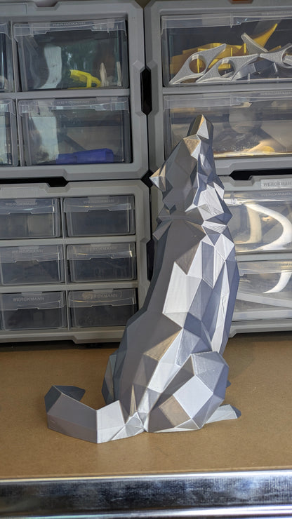 Décorations intérieur -  Loup  Hurlant  Finition Low Poly
