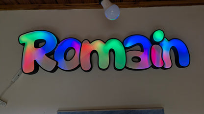 ✨ Enseigne lumineuse prénom ou Logo personnalisé – Décoration murale LED RGB