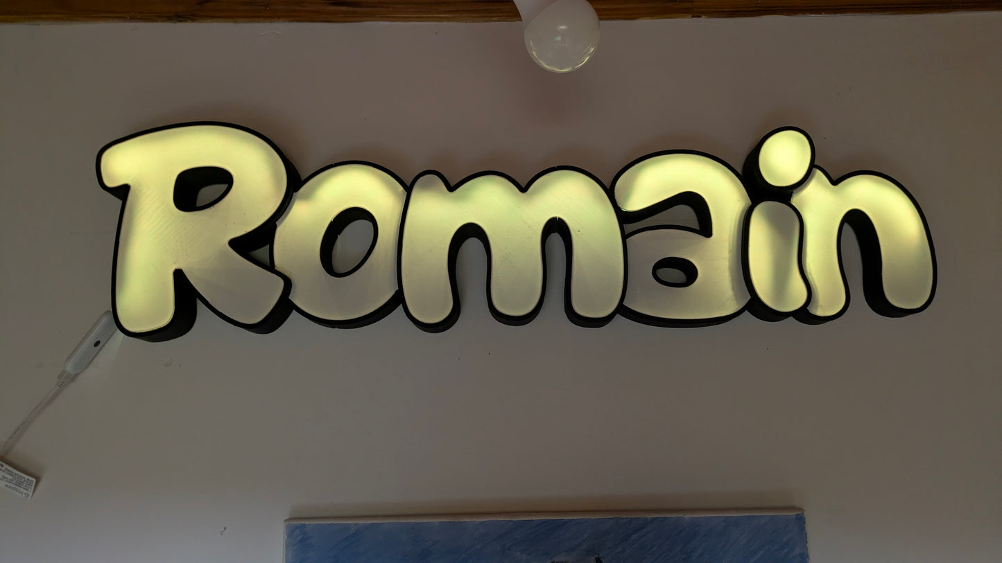 ✨ Enseigne lumineuse prénom ou Logo personnalisé – Décoration murale LED RGB