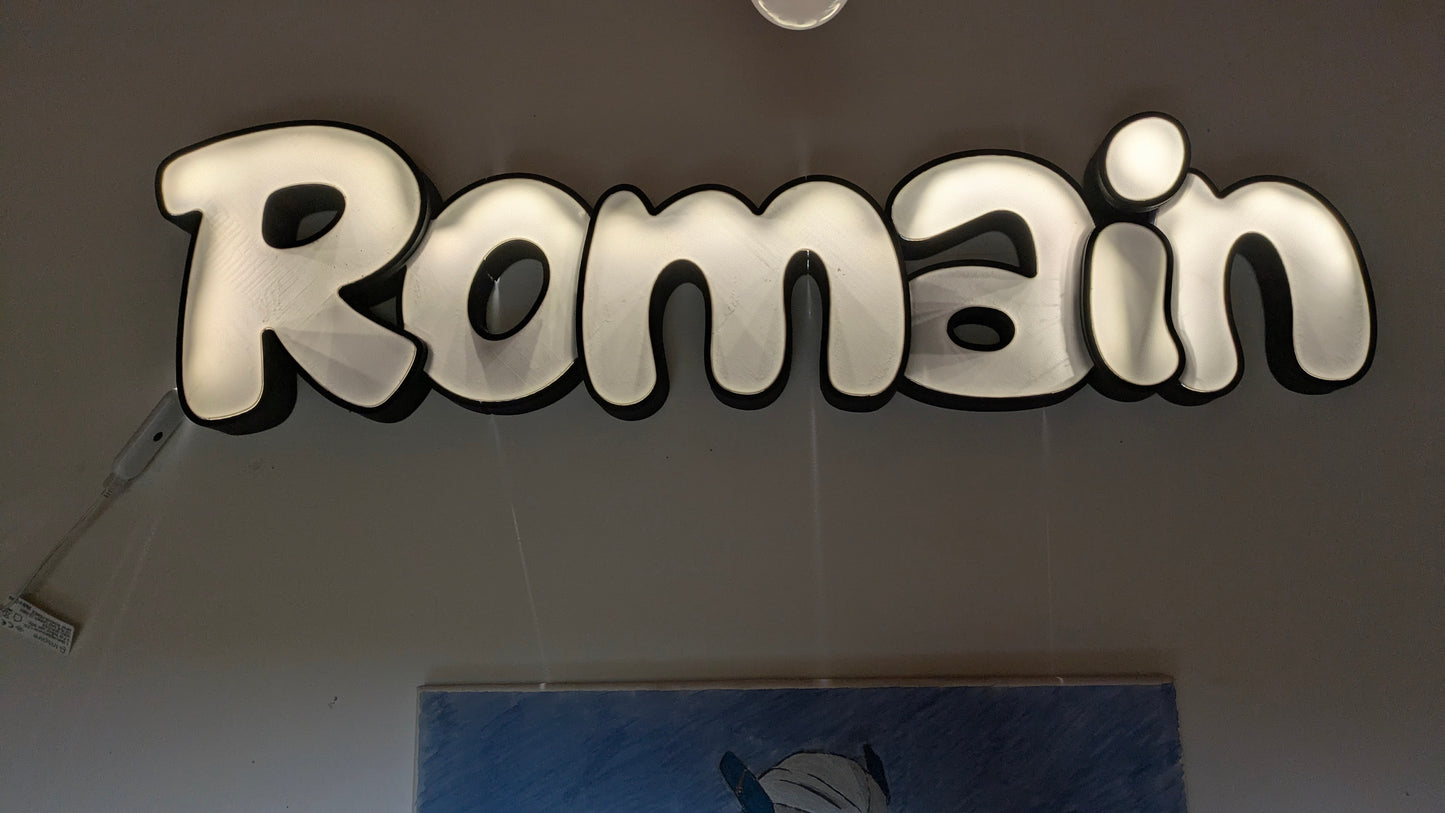 ✨ Enseigne lumineuse prénom ou Logo personnalisé – Décoration murale LED RGB