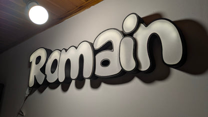 ✨ Enseigne lumineuse prénom ou Logo personnalisé – Décoration murale LED RGB